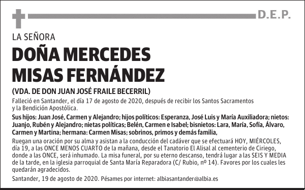 DOÑA MERCEDES MISAS FERNÁNDEZ