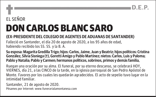 DON CARLOS BLANC SARO