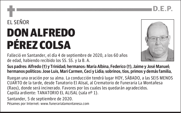 DON ALFREDO PÉREZ COLSA