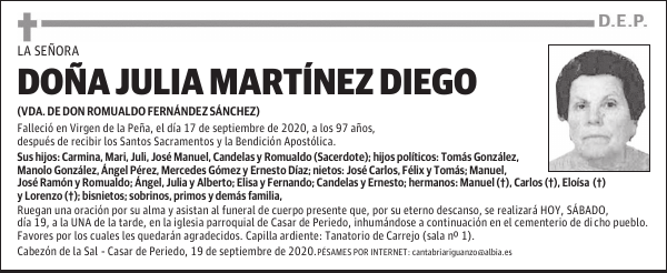 DOÑA JULIA MARTÍNEZ DIEGO
