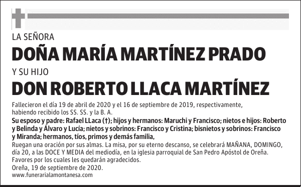 DOÑA MARÍA MARTÍNEZ PRADO