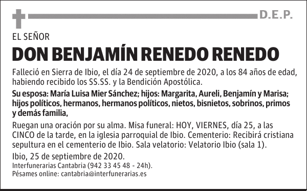 DON BENJAMÍN RENEDO RENEDO