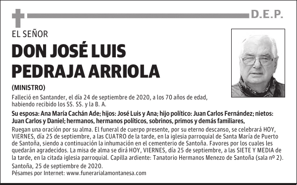 DON JOSÉ LUIS PEDRAJA ARRIOLA