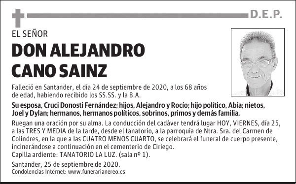 DON ALEJANDRO CANO SAINZ