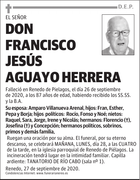 DON FRANCISCO JESÚS AGUAYO HERRERA