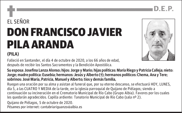 DON FRANCISCO JAVIER PILA ARANDA