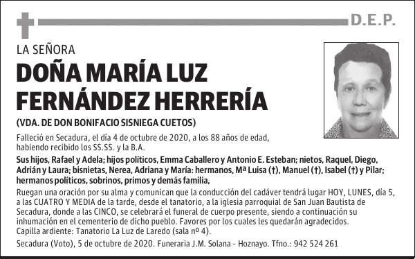 DOÑA MARÍA LUZ FERNÁNDEZ HERRERÍA