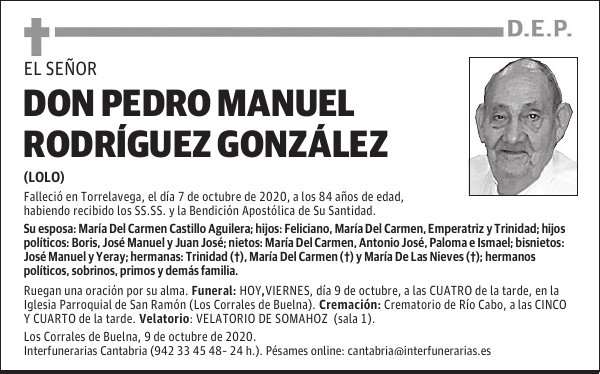 D. PEDRO MANUEL RODRÍGUEZ GONZÁLEZ