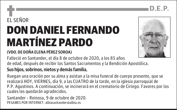 DON DANIEL FERNANDO MARTÍNEZ PARDO