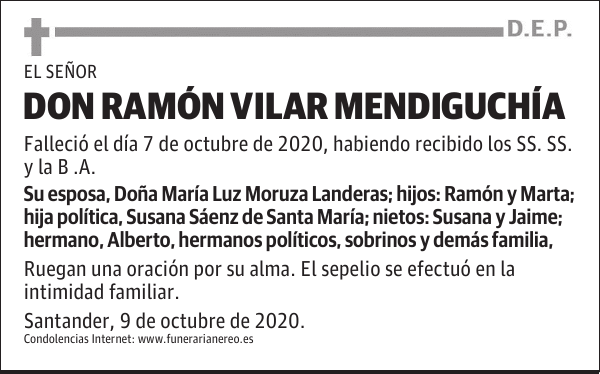 DON RAMÓN VILAR MENDIGUCHÍA