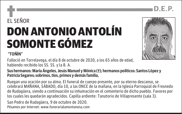 DON ANTONIO ANTOLÍN SOMONTE GÓMEZ