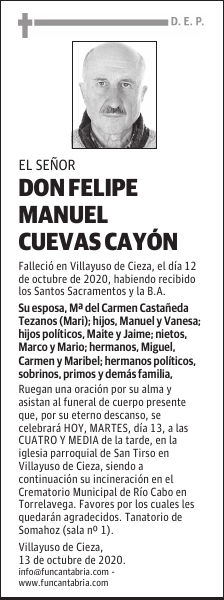 DON FELIPE MANUEL CUEVAS CAYÓN