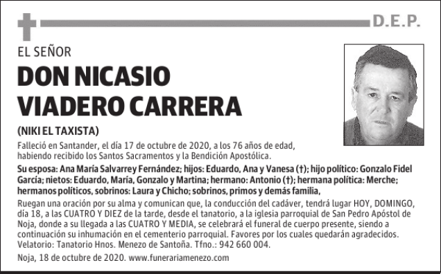 DON NICASIO VIADERO CARRERA