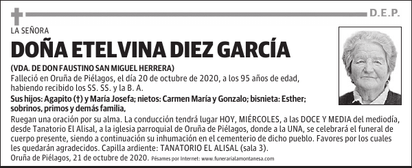 DOÑA ETELVINA DIEZ GARCÍA