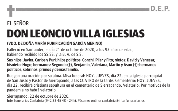 DON LEONCIO VILLA IGLESIAS