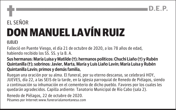 DON MANUEL LAVÍN RUIZ