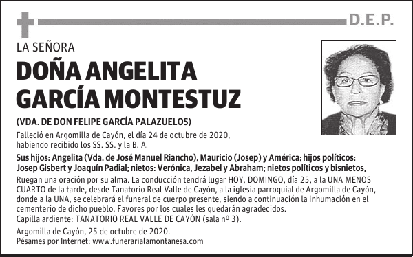 DOÑA ANGELITA GARCÍA MONTESTUZ