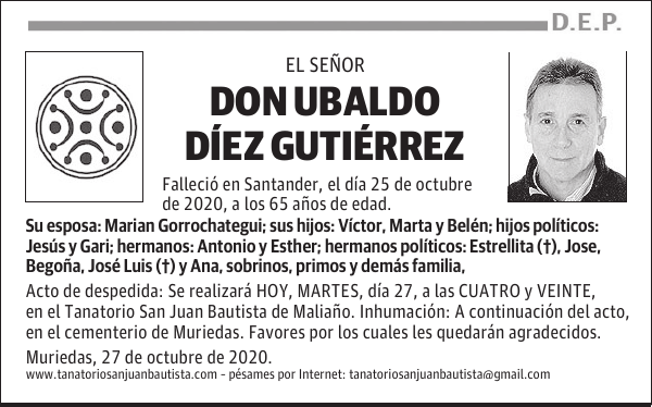 DON UBALDO DÍEZ GUTIÉRREZ