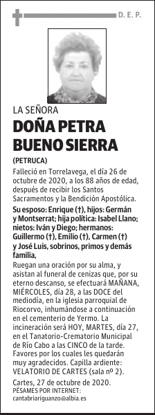 DOÑA PETRA BUENO SIERRA
