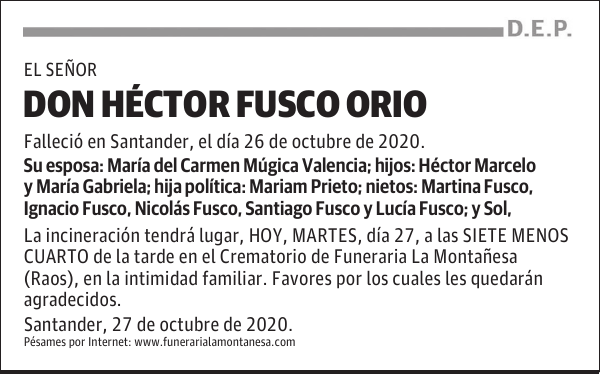 DON HÉCTOR FUSCO ORIO