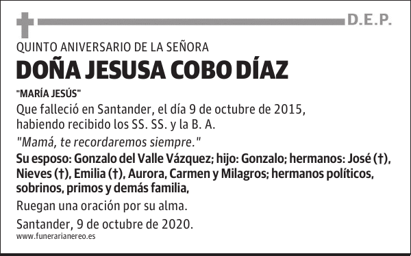 DOÑA JESUSA COBO DÍAZ