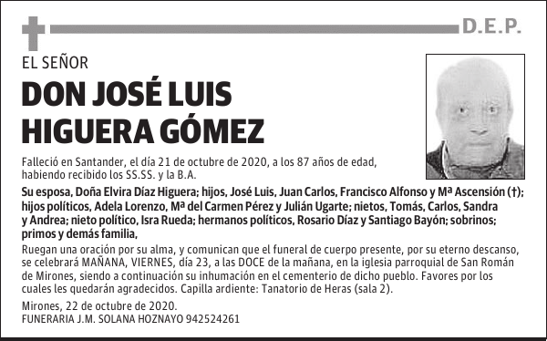DON JOSÉ LUIS HIGUERA GÓMEZ