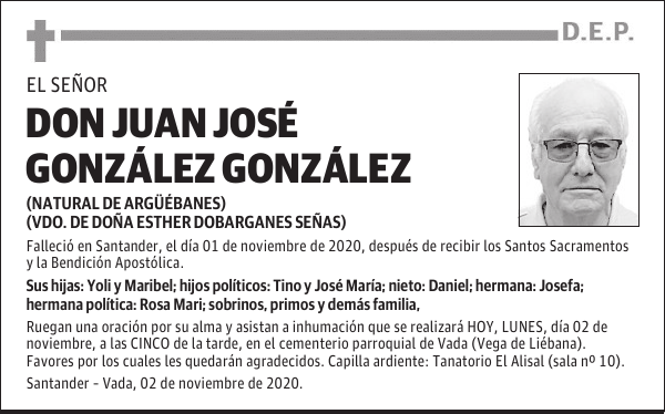 DON JUAN JOSÉ GONZÁLEZ GONZÁLEZ
