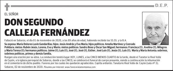 DON SEGUNDO CALLEJA FERNÁNDEZ