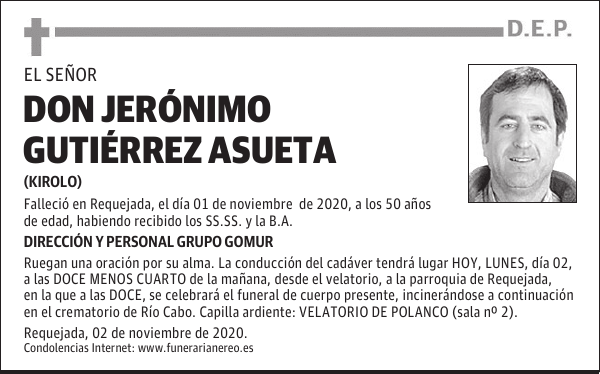 DON JERÓNIMO GUTIÉRREZ ASUETA