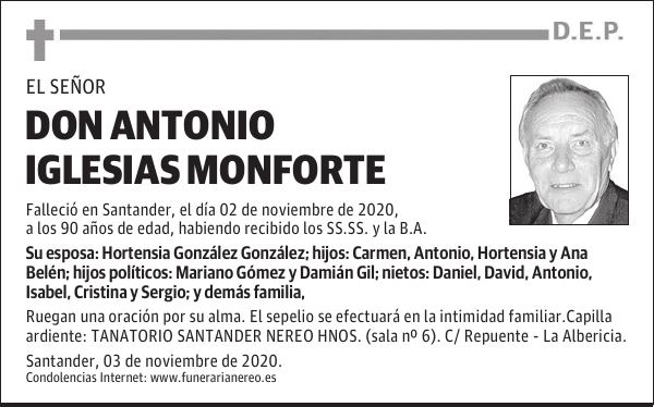 DON ANTONIO IGLESIAS MONFORTE