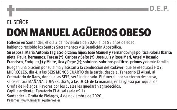 DON MANUEL AGÜEROS OBESO