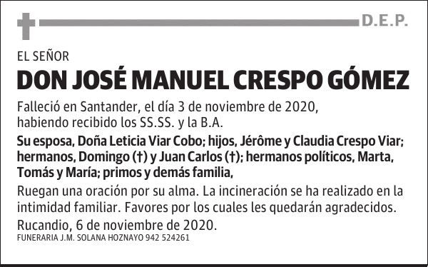 DON JOSÉ MANUEL CRESPO GÓMEZ