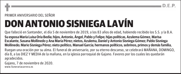 DON ANTONIO SISNIEGA LAVÍN