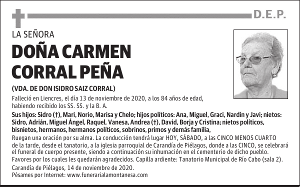 DOÑA CARMEN CORRAL PEÑA