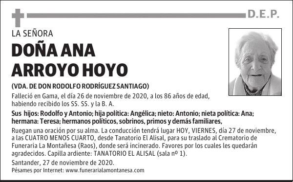 DOÑA ANA ARROYO HOYO