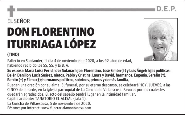 DON FLORENTINO ITURRIAGA LÓPEZ