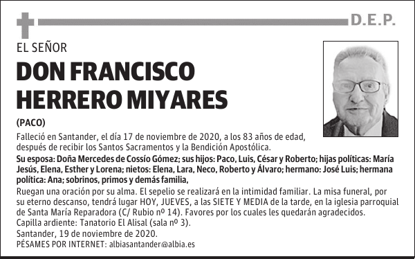 DON FRANCISCO HERRERO MIYARES