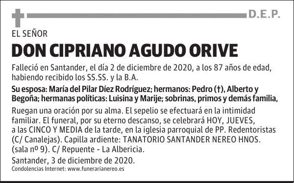 DON CIPRIANO AGUDO ORIVE