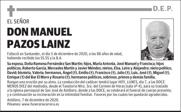 DON MANUEL PAZOS LAINZ