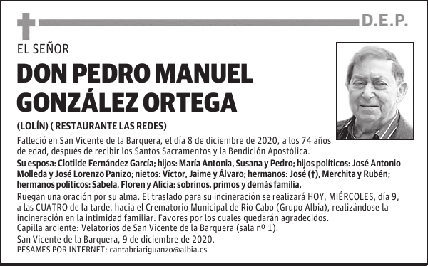 DON PEDRO MANUEL GONZÁLEZ ORTEGA
