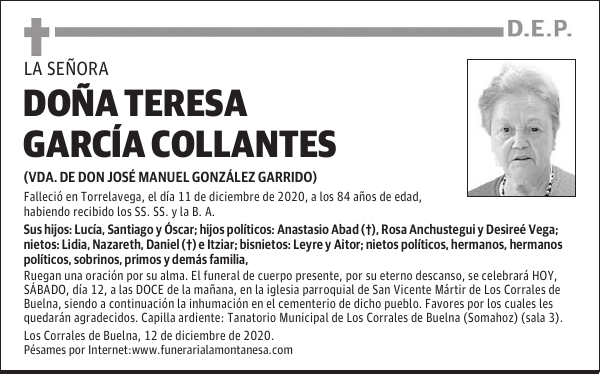 DOÑA TERESA GARCÍA COLLANTES
