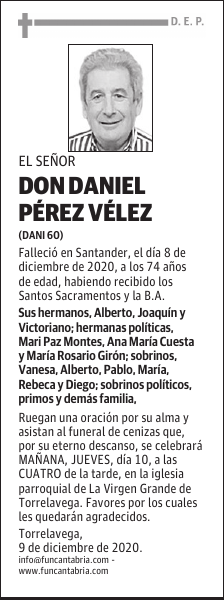 DON DANIEL PÉREZ VÉLEZ