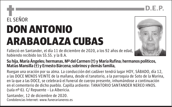 DON ANTONIO ARABAOLAZA CUBAS