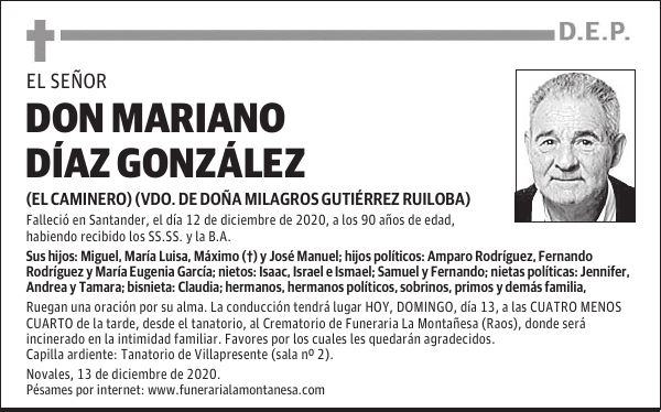 DON MARIANO DÍAZ GONZÁLEZ