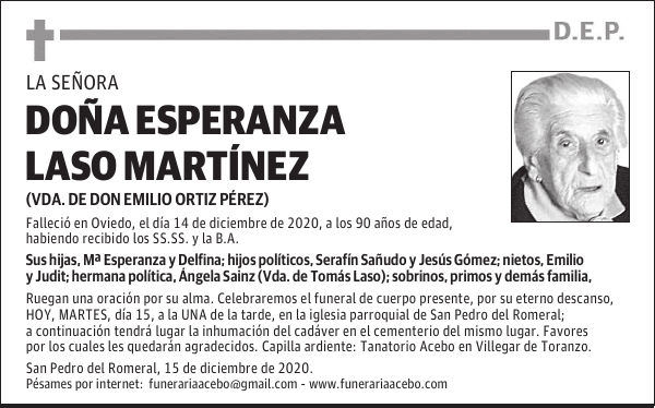 DOÑA ESPERANZA LASO MARTÍNEZ