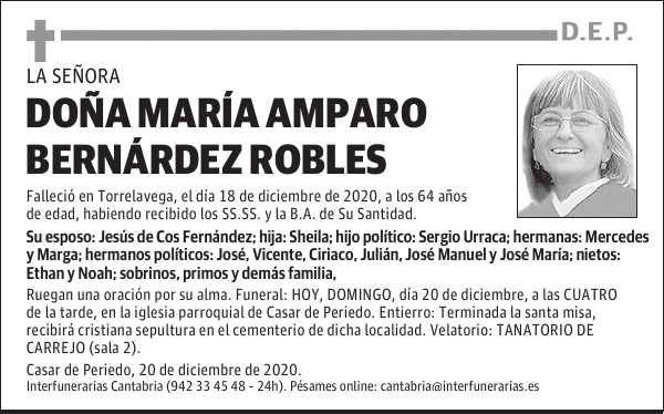 DOÑA MARÍA AMPARO BERNÁRDEZ ROBLES