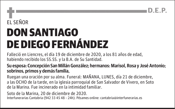 DON SANTIAGO DE DIEGO FERNÁNDEZ