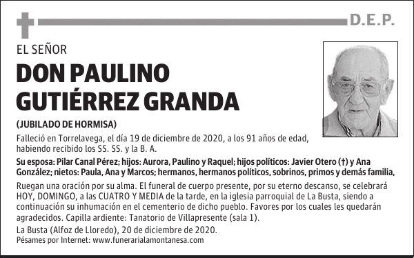 DON PAULINO GUTIÉRREZ GRANDA