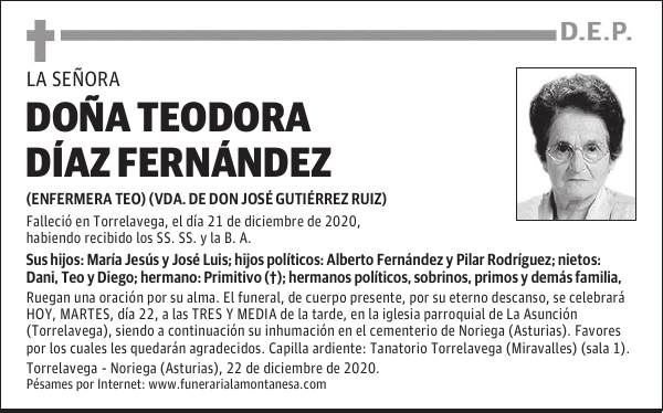 DOÑA TEODORA DÍAZ FERNÁNDEZ