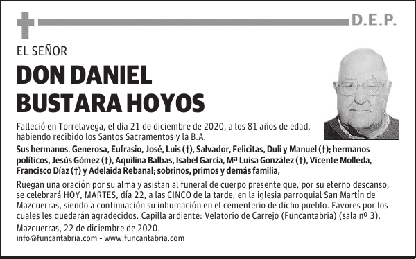 DON DANIEL BUSTARA HOYOS